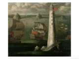 Buy Men-O-War and Other Vessels Before the Eddystone Lighthouse at AllPosters.com