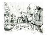 Temperance Enjoying a Frugal Meal, Caricature of George III and Queen Charlotte