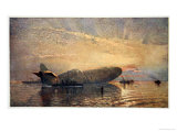 Buy St. George and the Dragon: Zeppelin L15 in the Thames, 1916, 'The Naval Front' Maxwell, 1920 at AllPosters.com
