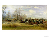 Emperor Franz Joseph I of Austria Hunting to Hounds with the Countess Larisch in Silesia, 1882 Giclee Print