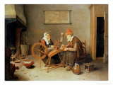 Buy Interior with a Old Woman at a Spinning Wheel, 1657 at AllPosters.com