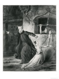 Sachette, Esmeralda and Claude Frollo, Illustration to 'The Hunchback of Notre Dame' by Victor Hugo