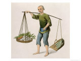 Buy Boy with Vegetables, Plate 54 from The Costumes of China, Engraved by J. Dadley, 1800 at AllPosters.com