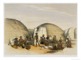 Zulu Kraal at Umlazi with Huts and Screens, Plate 21 from The Kafirs Illustrated, 1849