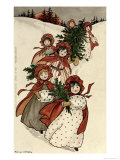 Buy Little Girls with Holly and the Christmas Tree at AllPosters.com