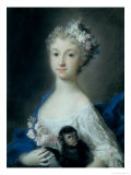 Girl Holding a Monkey Giclee Print