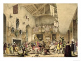 Twelfth Night Revels in the Great Hall, Haddon Hall, Architecture of the Middle Ages, 1838