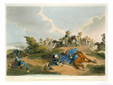 Buy Prince Blucher under His Horse at the Battle of Waterloo, Engraved by Matthew Dubourg at AllPosters.com