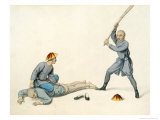 Buy Offender Undergoing the Bastinade, Plate 4The Punishments of China, Engraved J. Dadley, 1804 at AllPosters.com