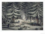 Buy Making a Resting Place on a Winter Night, c.1820 at AllPosters.com