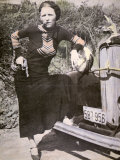 Bonnie Parker Posing Tough with a Gun and Cigar, c.1934