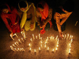 Pakistani Christian Girls Create the Digits of 2007 with Lit Candles