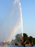 Buy A Rainbow is Seen Behind Alster Lake in Downtown Hamburg, Northern Germany, September 12, 2006 at AllPosters.com