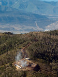 Buy Smoke Rises from a Drilling Rig on the Roan Plateau at AllPosters.com