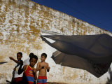 Buy A Group of Children Fly Plastic Bags, Known as Papalotes at AllPosters.com