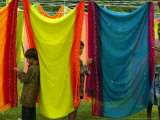Buy A Washerman with His Children Hang Clothes at AllPosters.com