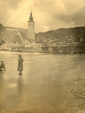 The Frozen Surface of Lake Bohinj in Slovenia