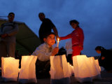 A Lebanese Boy Holds a Candle in Downtown Beirut, Lebanon