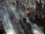 Afghan Men Take Their Breakfast