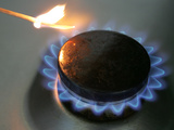 The Flame of a Gas Stove is Ignited in Bremen Germany