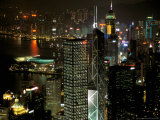 Buy Skyscrapers of Victoria Harbor, Hong Kong, China at AllPosters.com