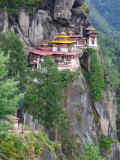 Taktsang (Tiger's Nest) Dzong Perched on Edge of Steep Cliff, Paro Valley, Bhutan