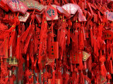 Placques Adorn the Fence of the Four Gates Buddhist Temple, Shandong Province, Jinan, China