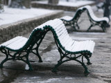 Buy Snow Covered Benches, Place Victor Hugo, Grenoble, Isere, French Alps, France at AllPosters.com