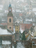 View of Alsatian Wine Village, Ribeauville, Haut Rhin, Alsace, France