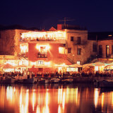 Buy Harborside Restaurants at Night, Old Town, Rethymnon, Western Crete, Greece at AllPosters.com