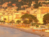 Beachfront View at Dawn, Alassio, Riviera di Ponente, Liguria, Italy