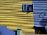 Buy Yellow and Blue Walls with Shadow of a Street Light, La Boca, Buenos Aires, Argentina at AllPosters.com