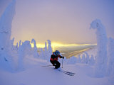 Skier in Snowghosts at Big Mountain Resort in Whitefish, Montana, USA