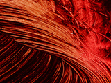 Close-up of Swirls of Bright Red Paint