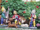 Colorful Garden Gnomes Playing Music