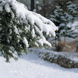 Snow Covered Pine Tree Branches