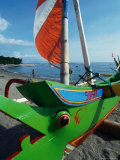 Prahu (Boat) Prow on Beach Senggigi, West Nusa Tenggara, Indonesia