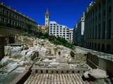 Ancient Ruins in Reconstructed Central District, Beirut, Bayrut, Lebanon