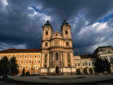 Facade of Minorite Church in Dobo Istvan Square, Eger, Hungary