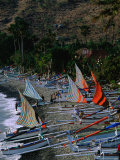 Buy Rows of Fishing Boats on Beach, Amed, Indonesia at AllPosters.com