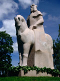 Buy Large Carved Stone Statue of Grand Duke Vytautas, Birstonas, Lithuania at AllPosters.com