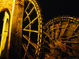 Floodlit Waterwheels Near the Orontes River, Hamah, Syria