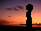 Buy Ancient Moai at Ahu Ko Te Riku at Sunset, Easter Island, Valparaiso, Chile at AllPosters.com