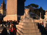 Lion Fountain at Piazza Del Poppolo, Rome, Italy