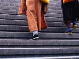 Monks Ascending Stairs in Dongcheng District Bejing, China