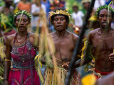 Buy Men and Women in Traditional Colours of Region, Madang, Papua New Guinea at AllPosters.com