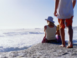 Family Watching Surf at Camps Bay, Cape Town, South Africa