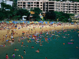 Crowds on Beach in June, Repulse Bay, China
