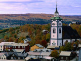 Church Tower Above Town Buildings, Roros, Sor-Trondelag, Norway