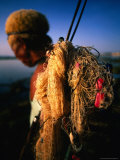 Balinese Fisherman with Nets and Equipment, Bali, Indonesia